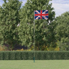 Mástil y bandera de Reino Unido aluminio 5,55 m