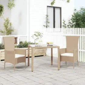 Garden chairs with cushions 2 units beige synthetic rattan by vidaXL, Garden chairs - Ref: Foro24-319532, Price: 155,34 €, Di...