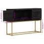 Sideboard aus massivem Mangoholz in Schwarz und Gold, 110 x 30 x 75 cm von vidaXL, Sideboards - Ref: Foro24-353912, Preis: 23...