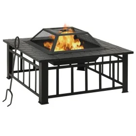 Brazier with steel poker 79x79x46.5 cm by vidaXL, Chimneys - Ref: Foro24-360061, Price: 164,81 €, Discount: %