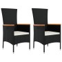 Garden chairs with cushions 2 units black synthetic rattan by vidaXL, Garden chairs - Ref: Foro24-319525, Price: 160,39 €, Di...