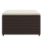 Garden footrest with cushions 2 pcs synthetic brown rattan by vidaXL, Outdoor ottomans - Ref: Foro24-319757, Price: 66,91 €, ...