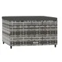 Garten-Fußhocker mit Kissen, 2 Stück, graues synthetisches Rattan von vidaXL, Hocker für den Außenbereich - Ref: Foro24-31977...