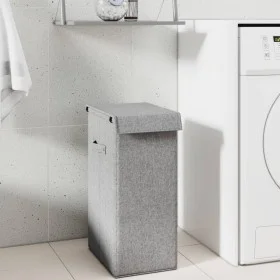 Grauer Wäschekorb aus synthetischem Leinen, 26 x 34,5 x 59,5 cm von vidaXL, Wäschekörbe - Ref: Foro24-351039, Preis: 25,68 €,...