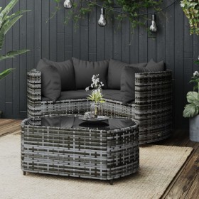 4-piece garden furniture set with gray synthetic rattan cushions by vidaXL, Garden sets - Ref: Foro24-319776, Price: 312,39 €...