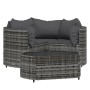 4-teiliges Gartenmöbel-Set und Kissen synthetisches Rattangrau von vidaXL, Gartensets - Ref: Foro24-319776, Preis: 312,39 €, ...