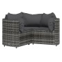 4-teiliges Gartenmöbel-Set und Kissen synthetisches Rattangrau von vidaXL, Gartensets - Ref: Foro24-319776, Preis: 312,39 €, ...