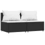 Central garden sofas with cushions 2 units black synthetic rattan by vidaXL, Outdoor sofas - Ref: Foro24-319738, Price: 153,9...
