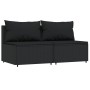 Central garden sofas with cushions 2 units black synthetic rattan by vidaXL, Outdoor sofas - Ref: Foro24-319786, Price: 156,9...