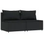 Central garden sofas with cushions 2 units black synthetic rattan by vidaXL, Outdoor sofas - Ref: Foro24-319786, Price: 152,0...