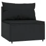 Central garden sofas with cushions 2 units black synthetic rattan by vidaXL, Outdoor sofas - Ref: Foro24-319786, Price: 152,0...