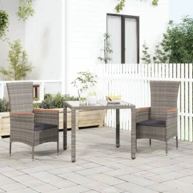 Garden chairs with cushions 2 units gray synthetic rattan by vidaXL, Garden chairs - Ref: Foro24-319526, Price: 157,58 €, Dis...