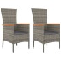 Garden chairs with cushions 2 units gray synthetic rattan by vidaXL, Garden chairs - Ref: Foro24-319526, Price: 162,88 €, Dis...