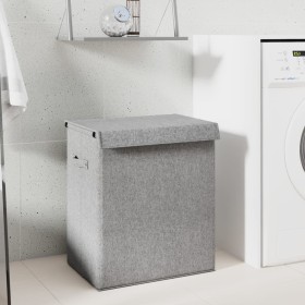 Folding laundry basket made of gray synthetic linen 51x34.5x59.5 cm by vidaXL, Laundry baskets - Ref: Foro24-351040, Price: 4...