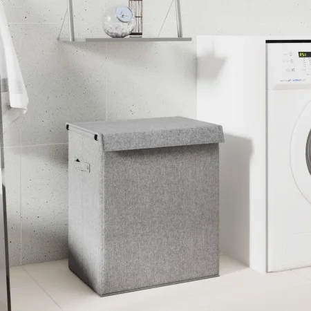 Folding laundry basket made of gray synthetic linen 51x34.5x59.5 cm by vidaXL, Laundry baskets - Ref: Foro24-351040, Price: 4...