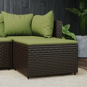 Garden footstool with brown synthetic rattan cushion by vidaXL, Outdoor ottomans - Ref: Foro24-319836, Price: 36,82 €, Discou...