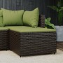 Gartenhocker mit braunem synthetischem Rattankissen von vidaXL, Hocker für den Außenbereich - Ref: Foro24-319836, Preis: 35,2...