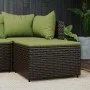 Gartenhocker mit braunem synthetischem Rattankissen von vidaXL, Hocker für den Außenbereich - Ref: Foro24-319836, Preis: 36,8...