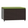 Gartenhocker mit braunem synthetischem Rattankissen von vidaXL, Hocker für den Außenbereich - Ref: Foro24-319836, Preis: 35,2...