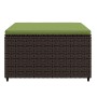 Gartenhocker mit braunem synthetischem Rattankissen von vidaXL, Hocker für den Außenbereich - Ref: Foro24-319836, Preis: 35,2...