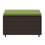 Gartenhocker mit braunem synthetischem Rattankissen von vidaXL, Hocker für den Außenbereich - Ref: Foro24-319836, Preis: 35,2...