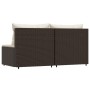 Central garden sofas with cushions 2 units brown synthetic rattan by vidaXL, Outdoor sofas - Ref: Foro24-319754, Price: 124,8...