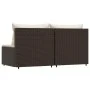 Central garden sofas with cushions 2 units brown synthetic rattan by vidaXL, Outdoor sofas - Ref: Foro24-319754, Price: 123,4...