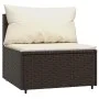 Central garden sofas with cushions 2 units brown synthetic rattan by vidaXL, Outdoor sofas - Ref: Foro24-319754, Price: 123,4...