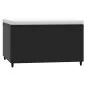 Garden footstool with black synthetic rattan cushion by vidaXL, Outdoor ottomans - Ref: Foro24-319740, Price: 36,54 €, Discou...
