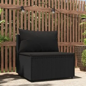 Central garden sofa with black synthetic rattan cushions by vidaXL, Outdoor sofas - Ref: Foro24-319785, Price: 68,81 €, Disco...