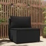 Sofá central de jardín con cojines ratán sintético negro de vidaXL, Sofás de exterior - Ref: Foro24-319785, Precio: 68,81 €, ...