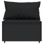 Zentrales Gartensofa mit schwarzen synthetischen Rattankissen von vidaXL, Outdoor-Sofas - Ref: Foro24-319785, Preis: 71,95 €,...