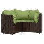 4-teiliges Gartenmöbel-Set und braune synthetische Rattankissen von vidaXL, Gartensets - Ref: Foro24-319840, Preis: 302,05 €,...