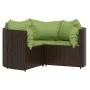 Set muebles de jardín 4 piezas y cojines ratán sintético marrón de vidaXL, Conjuntos de jardín - Ref: Foro24-319840, Precio: ...