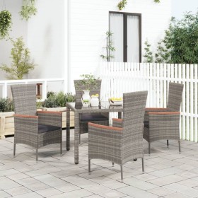 Gartenstühle mit Kissen 4 Einheiten synthetisches Rattangrau von vidaXL, Gartenstühle - Ref: Foro24-319528, Preis: 307,92 €, ...