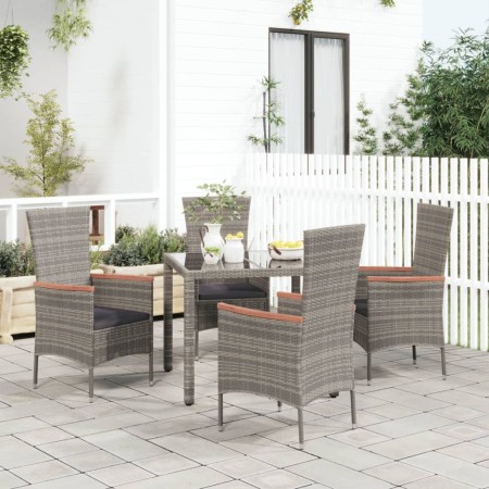 Gartenstühle mit Kissen 4 Einheiten synthetisches Rattangrau von vidaXL, Gartenstühle - Ref: Foro24-319528, Preis: 307,92 €, ...