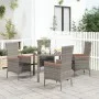 Garden chairs with cushions, 4 units, synthetic gray rattan by vidaXL, Garden chairs - Ref: Foro24-319528, Price: 288,43 €, D...