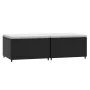 Reposapiés de jardín con cojines 2 uds ratán sintético negro de vidaXL, Otomanas de exterior - Ref: Foro24-319741, Precio: 65...