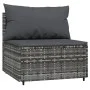 Central garden sofas with cushions 2 units gray synthetic rattan by vidaXL, Outdoor sofas - Ref: Foro24-319770, Price: 114,54...