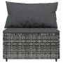 Central garden sofas with cushions 2 units gray synthetic rattan by vidaXL, Outdoor sofas - Ref: Foro24-319770, Price: 114,54...