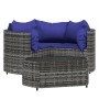4-teiliges Gartenmöbel-Set und graue synthetische Rattankissen von vidaXL, Gartensets - Ref: Foro24-319856, Preis: 300,71 €, ...