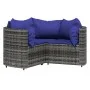 4-teiliges Gartenmöbel-Set und graue synthetische Rattankissen von vidaXL, Gartensets - Ref: Foro24-319856, Preis: 265,99 €, ...