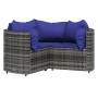 4-teiliges Gartenmöbel-Set und graue synthetische Rattankissen von vidaXL, Gartensets - Ref: Foro24-319856, Preis: 300,71 €, ...