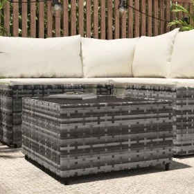 Gray synthetic rattan square garden coffee table 50x50x30 cm by vidaXL, Garden tables - Ref: Foro24-319859, Price: 56,13 €, D...
