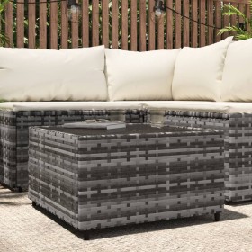 Mesa de centro jardín cuadrada ratán sintético gris 50x50x30 cm de vidaXL, Mesas de jardín - Ref: Foro24-319859, Precio: 59,6...