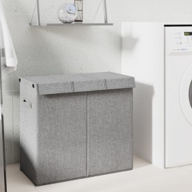 Grauer Wäschekorb aus synthetischem Leinen, 64,5 x 34,5 x 59 cm von vidaXL, Wäschekörbe - Ref: Foro24-351041, Preis: 29,58 €,...