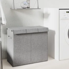 Gray synthetic linen folding laundry basket 64.5x34.5x59 cm by vidaXL, Laundry baskets - Ref: Foro24-351041, Price: 24,48 €, ...