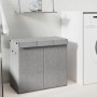 Grauer Wäschekorb aus synthetischem Leinen, 64,5 x 34,5 x 59 cm von vidaXL, Wäschekörbe - Ref: Foro24-351041, Preis: 29,58 €,...