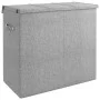 Gray synthetic linen folding laundry basket 64.5x34.5x59 cm by vidaXL, Laundry baskets - Ref: Foro24-351041, Price: 29,21 €, ...