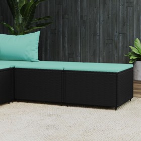 Garden footrest with cushions 2 pcs synthetic black rattan by vidaXL, Outdoor ottomans - Ref: Foro24-319805, Price: 65,72 €, ...